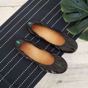 Tieks Obsidian Black Ballet Flats Leather Size 9